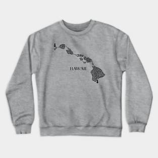 Hawaii State Outline Maze & Labyrinth Crewneck Sweatshirt